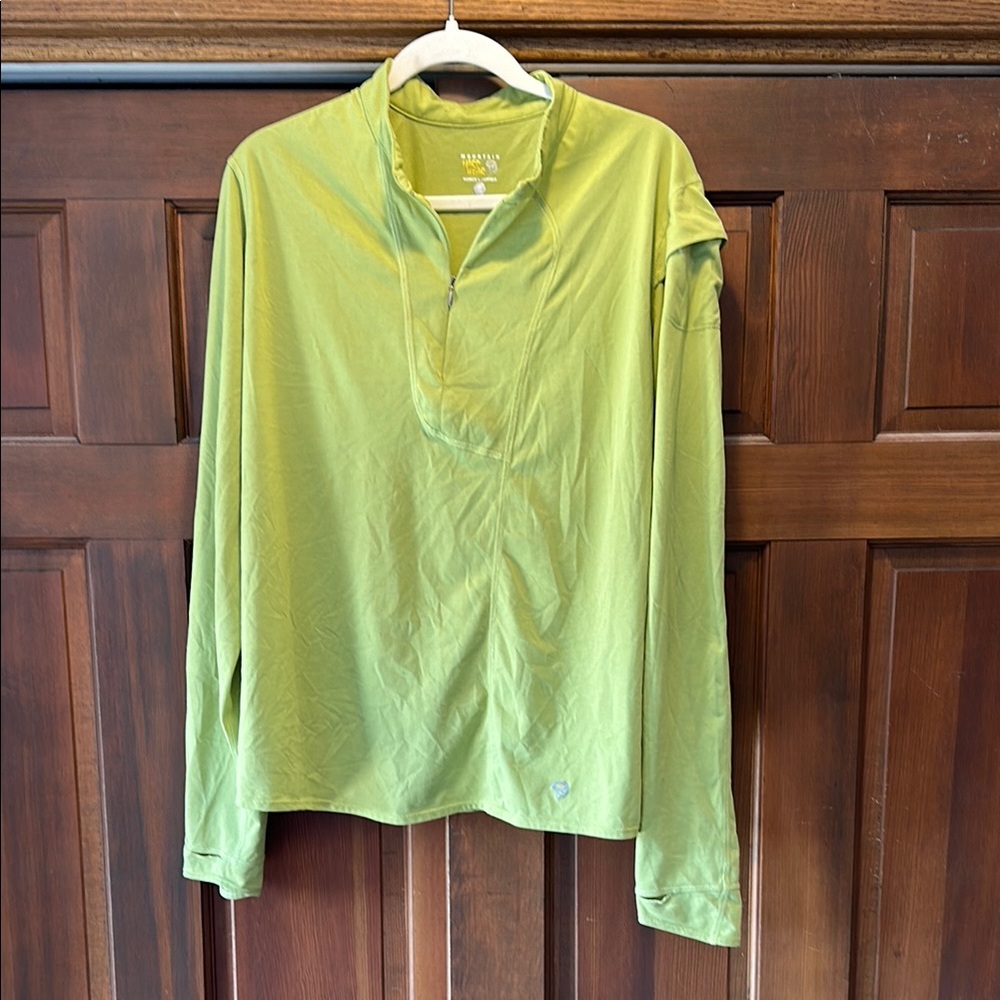 Mountain Hardwear Green Long Sleeve ¼ Zip Pullover